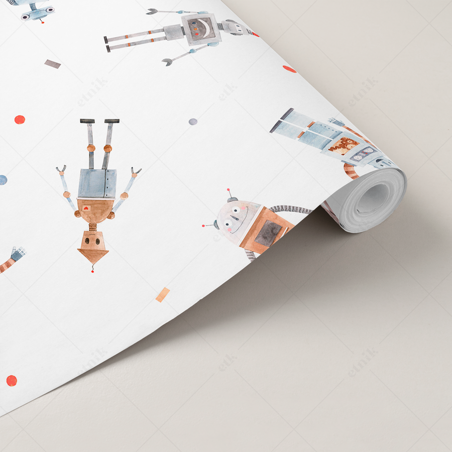 WALLS-005-Robots watercolor2