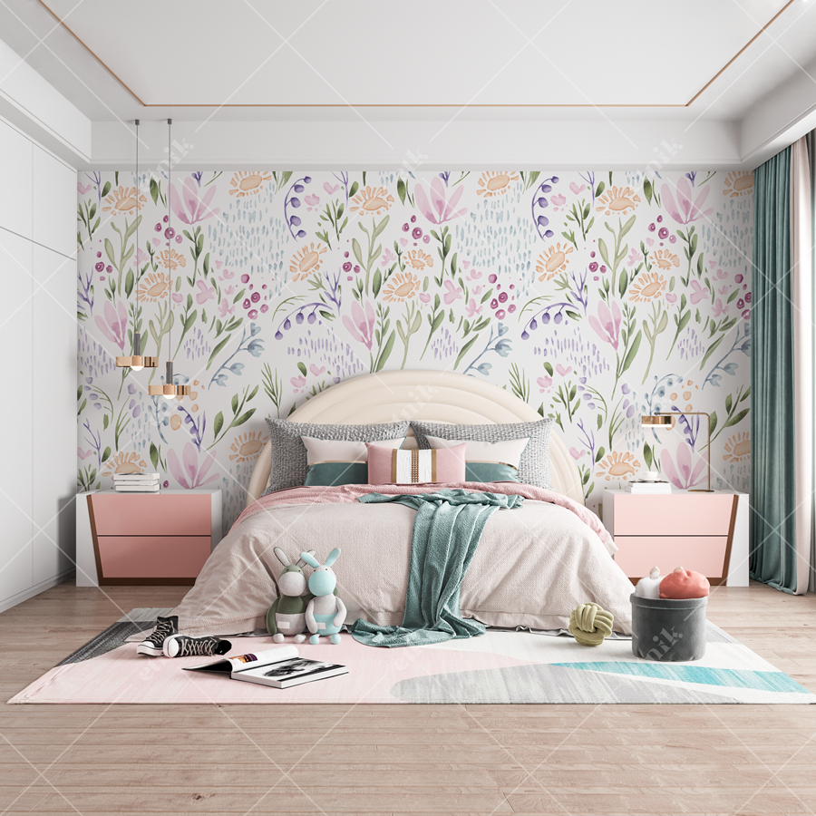 Floral-Watercolor-Habitación-niña-WEBz